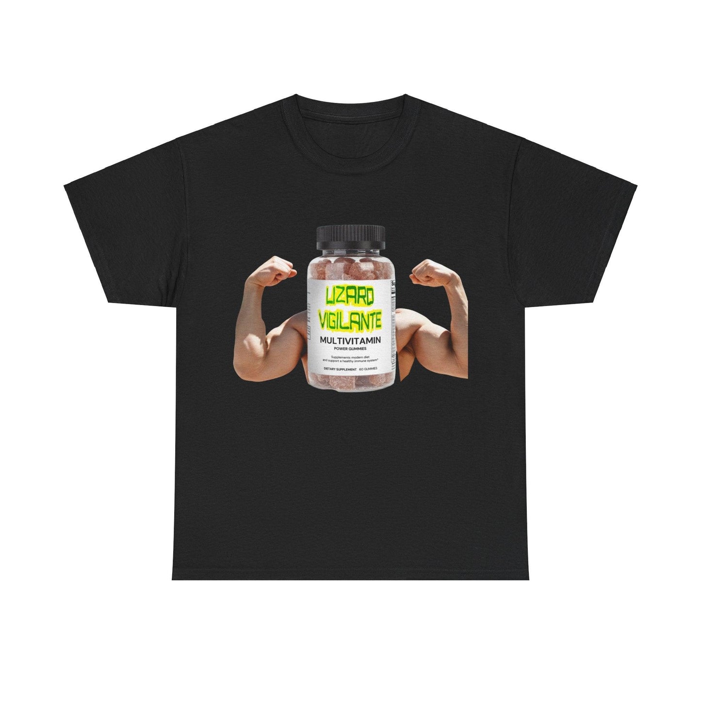 Lizard Vigilante MultiVitamins Muscle Man Unisex Heavy Cotton Tee - Lizard Vigilante