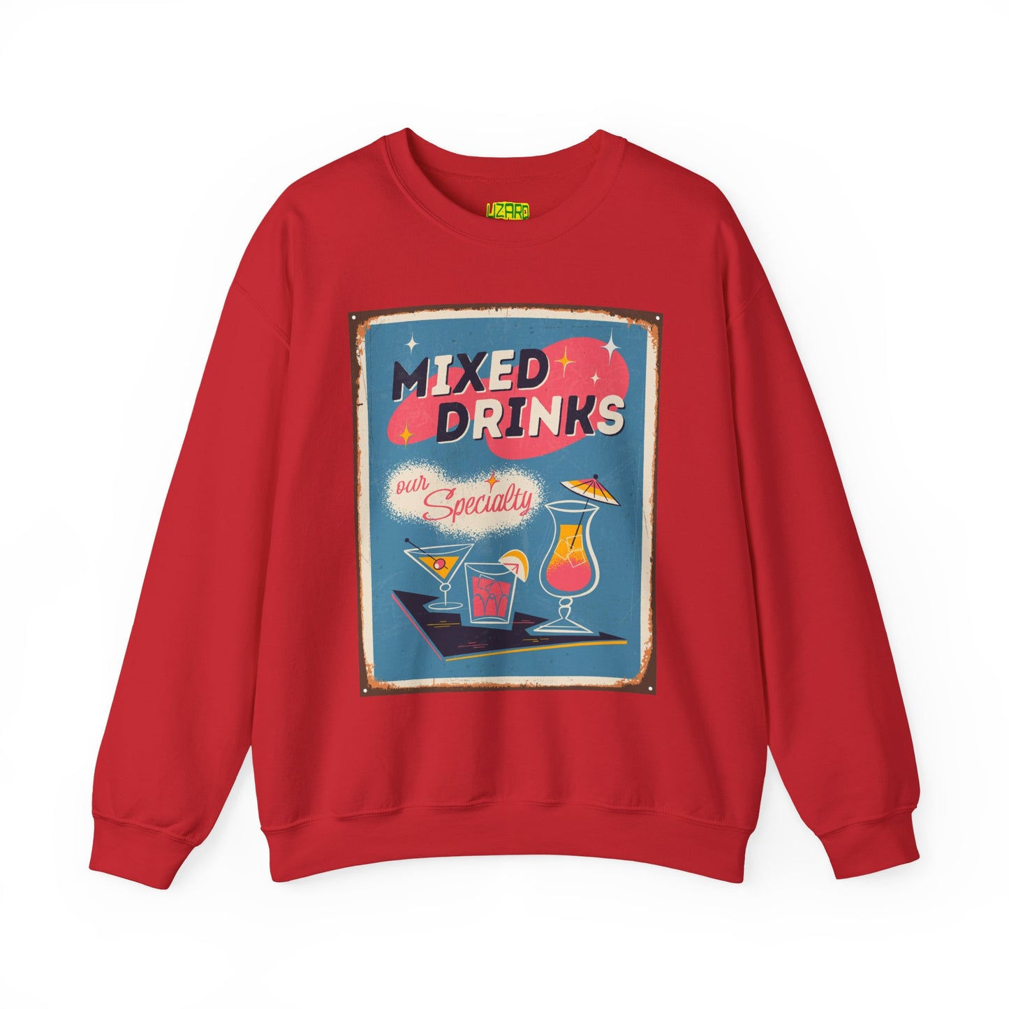 Mixed Drinks Crewneck Sweatshirt — Retro Cocktail Graphic Pullover