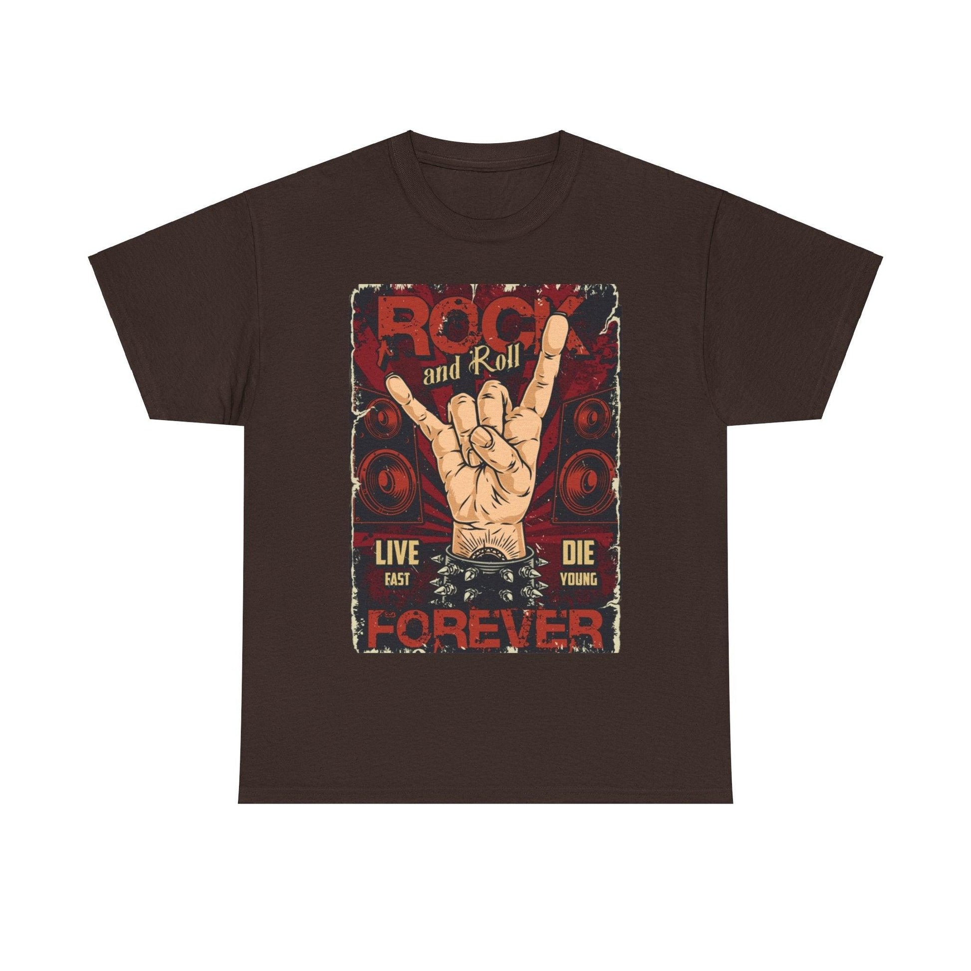 Rock and Roll Forever Hand Sign Unisex Heavy Cotton Tee - Lizard Vigilante