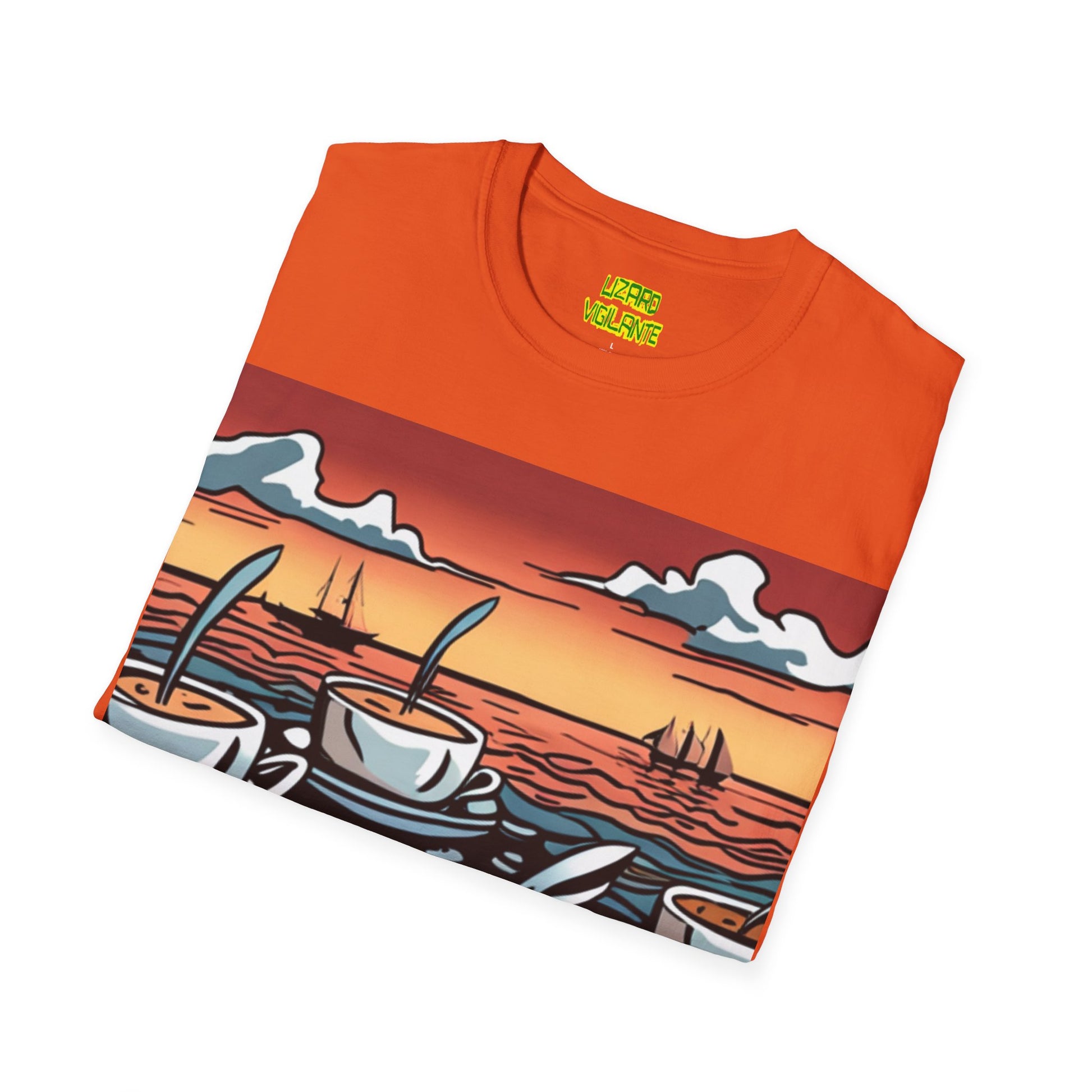 Coffee Boats Unisex Softstyle T-Shirt - Lizard Vigilante