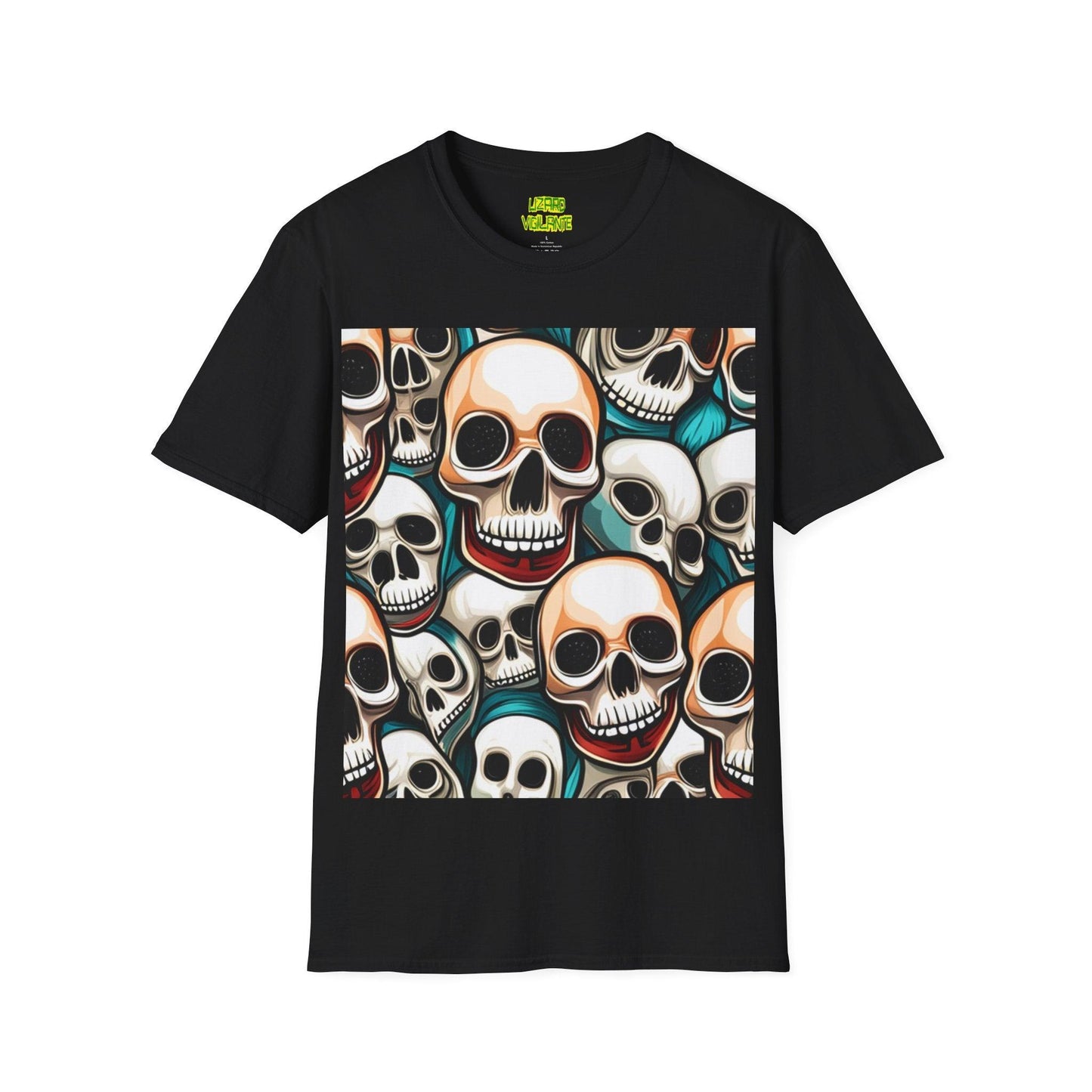 Shiny Happy Skulls Unisex Softstyle T-Shirt - Lizard Vigilante