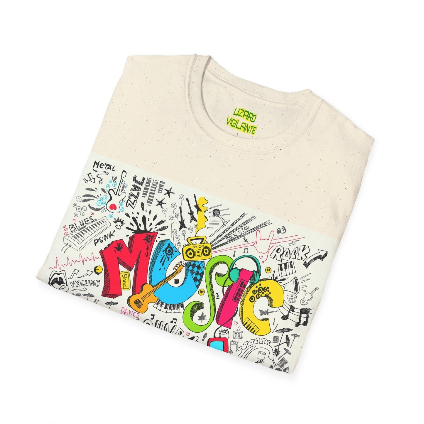 Music Graphic Unisex Softstyle T-Shirt - Lizard Vigilante