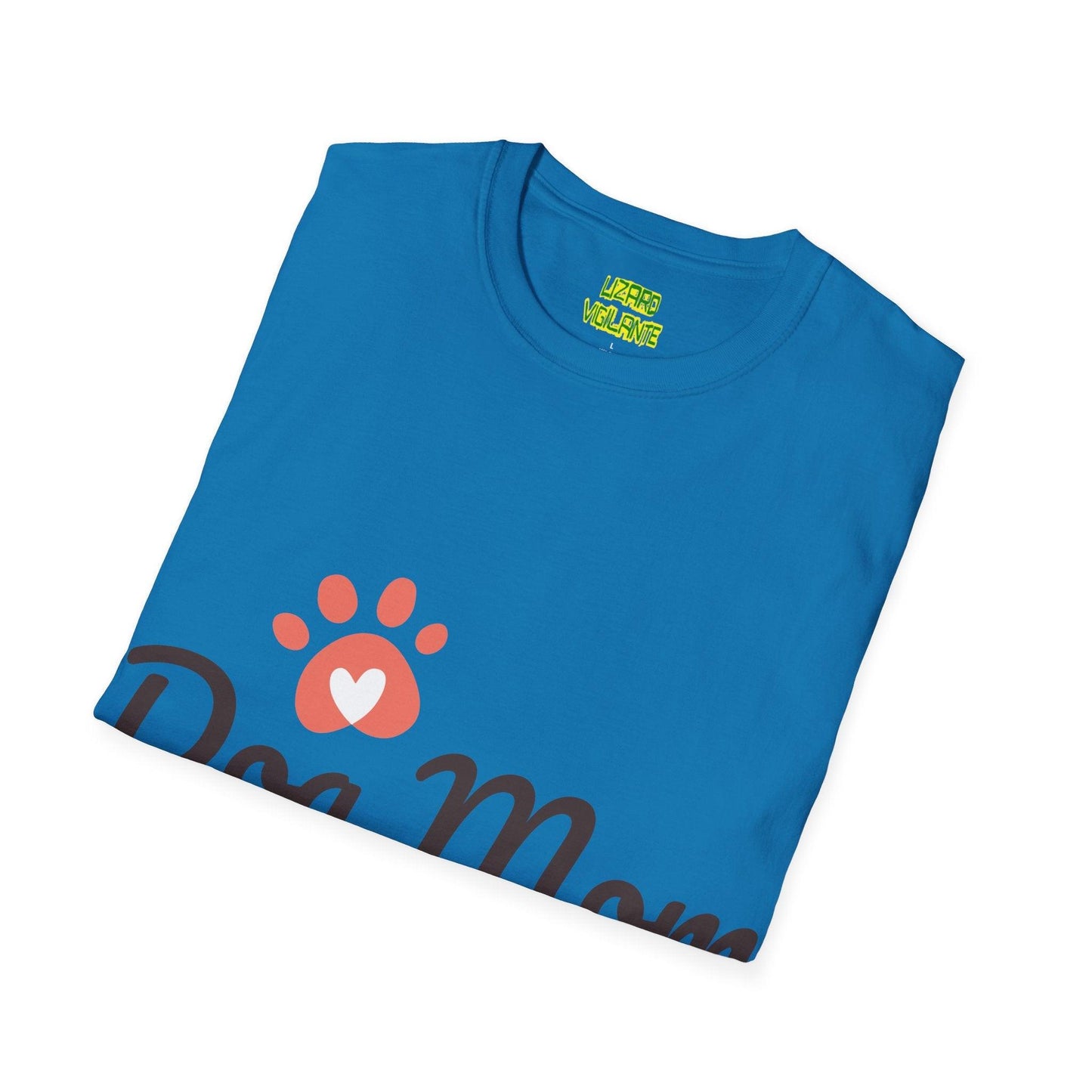 Dog Mom with Paw and a Heart in it Graphic Unisex Softstyle T-Shirt - Lizard Vigilante