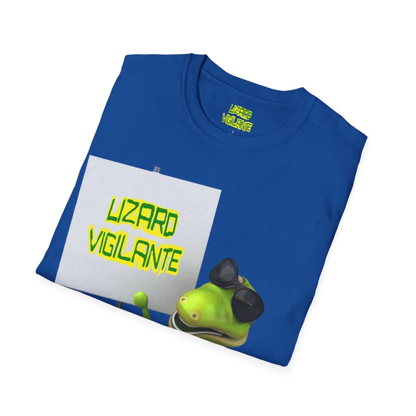 Lizard Vigilante Sign Unisex Softstyle T-Shirt - Lizard Vigilante