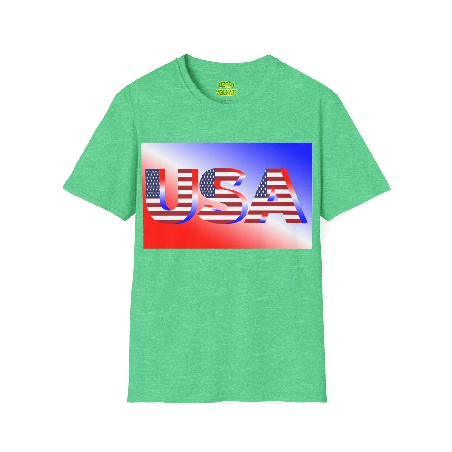 USA Red, White, and Blue Graphic Unisex Softstyle T-Shirt - Lizard Vigilante