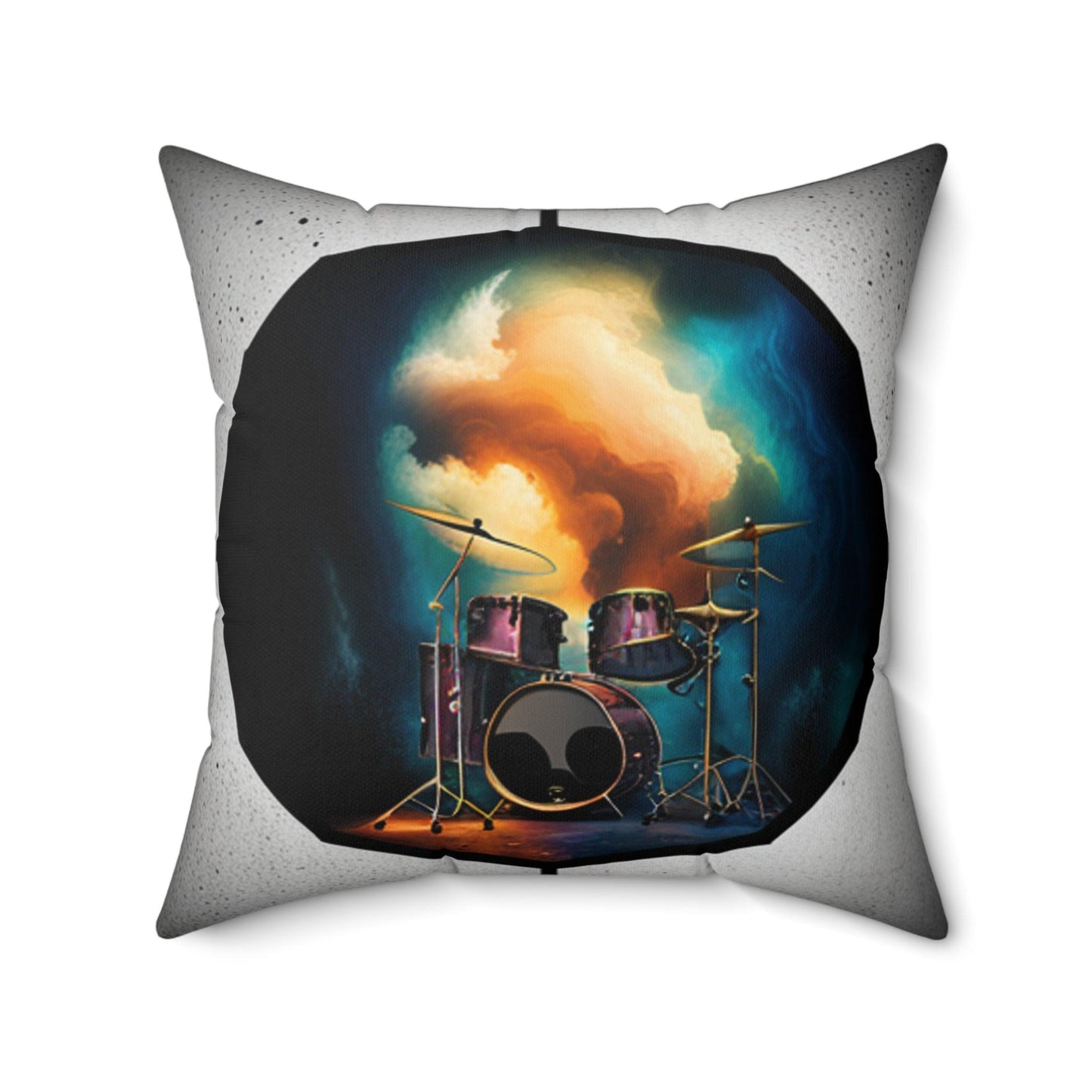 Concert Drums Spun Polyester Square Pillow - Lizard Vigilante