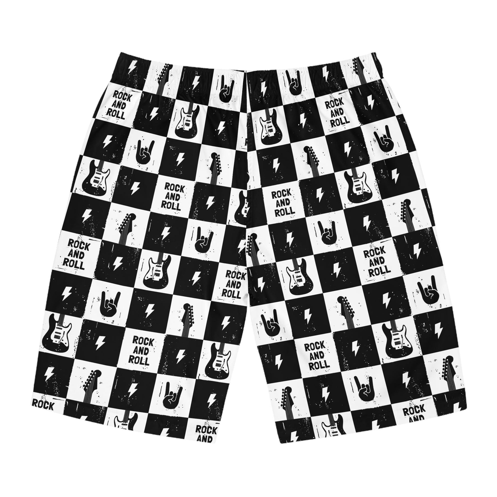 Rock and Roll Squares Men's Board Shorts - Premium All Over Prints from Printify - Just $41.99! Shop now at Lizard Vigilante