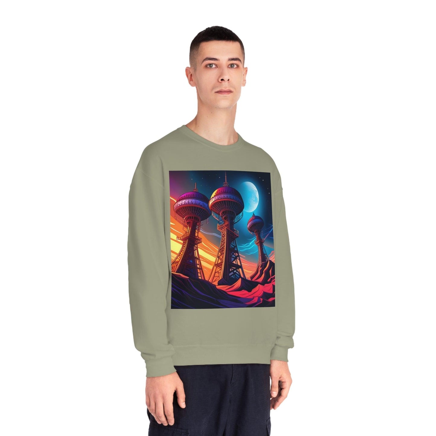 Interplanetary Communication Unisex NuBlend® Crewneck Sweatshirt - Lizard Vigilante