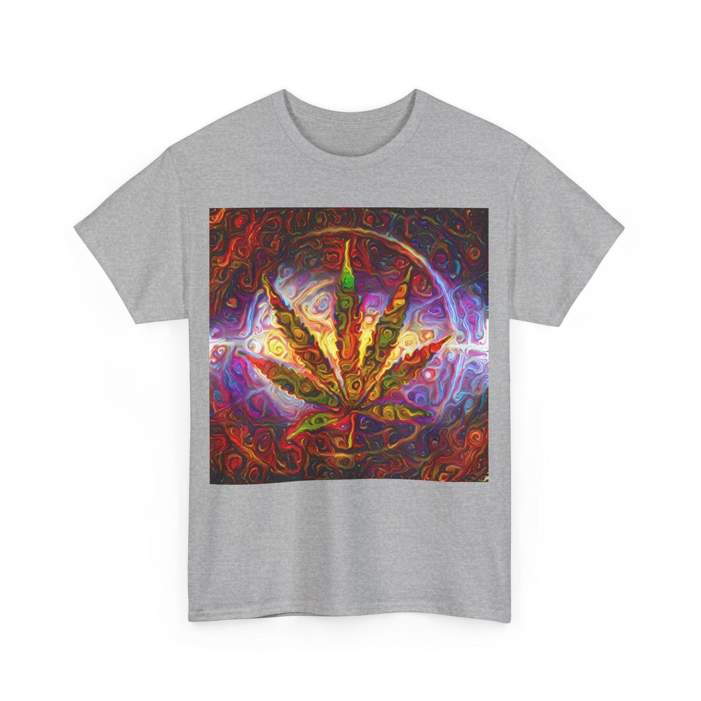 Psychedelic Pot Leaf Unisex Heavy Cotton Tee - Lizard Vigilante