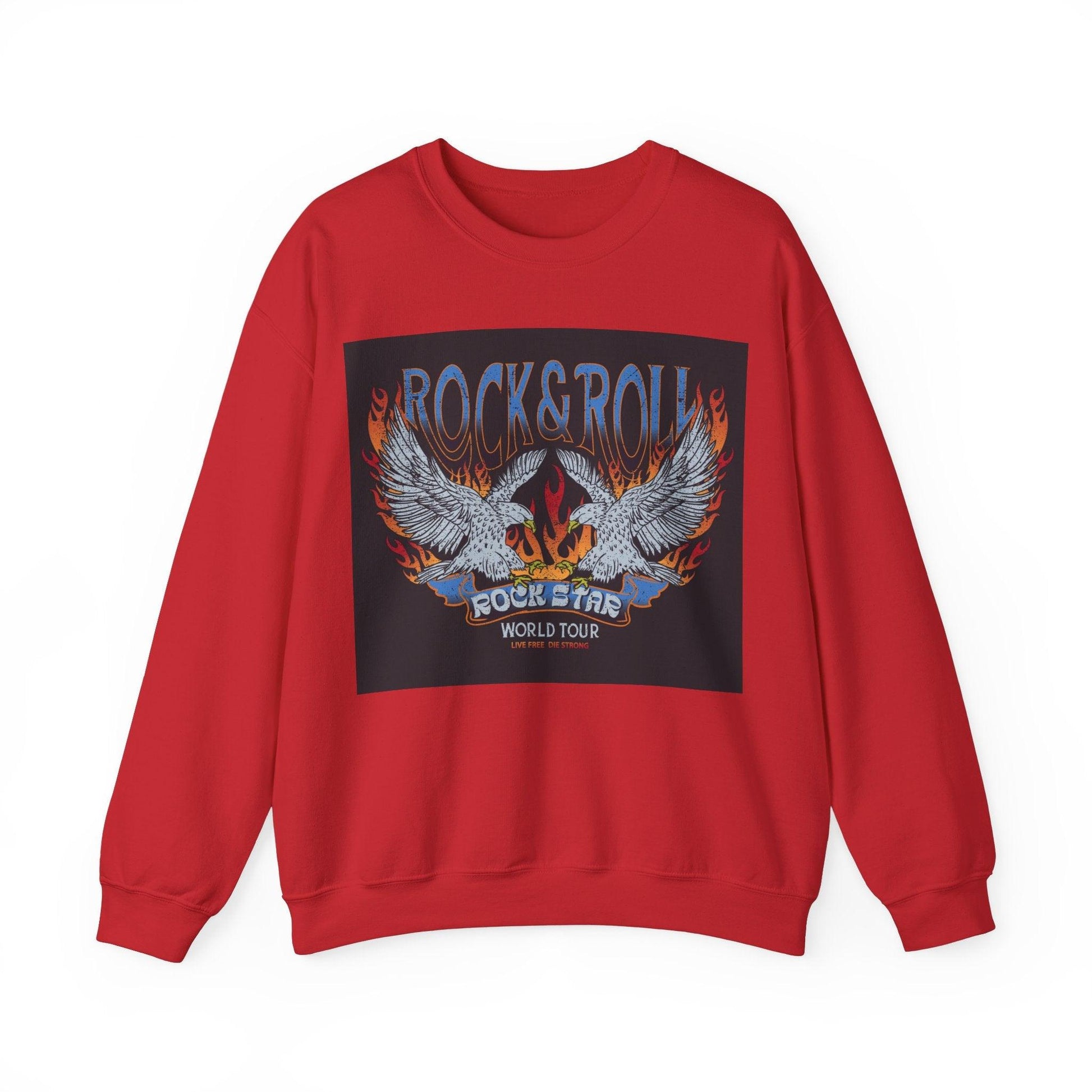 Rock & Roll Rock Star Unisex Heavy Blend™ Crewneck Sweatshirt - Lizard Vigilante