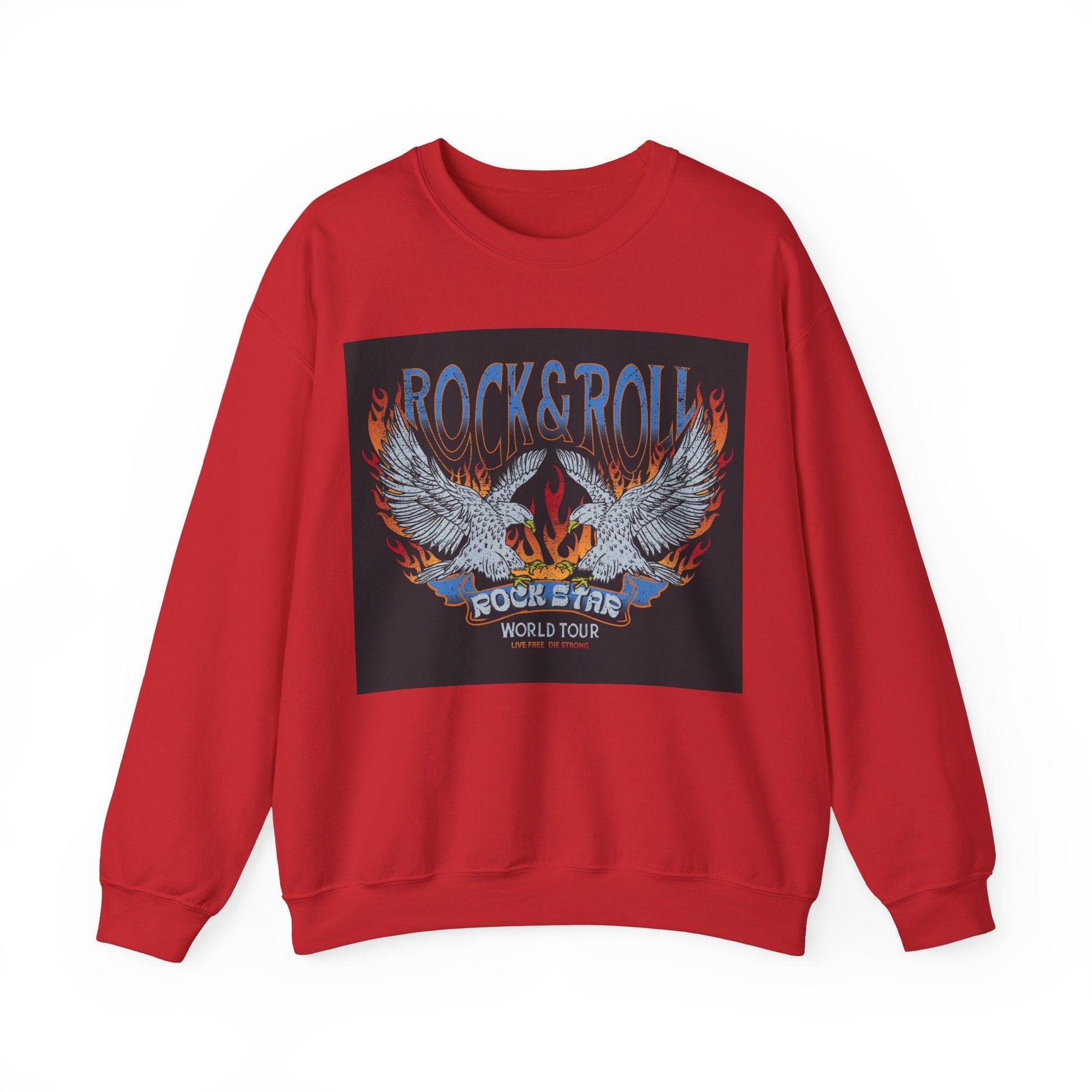 Rock & Roll Rock Star Unisex Heavy Blend™ Crewneck Sweatshirt - Premium Sweatshirt from Printify - Just $37.64! Shop now at Lizard Vigilante