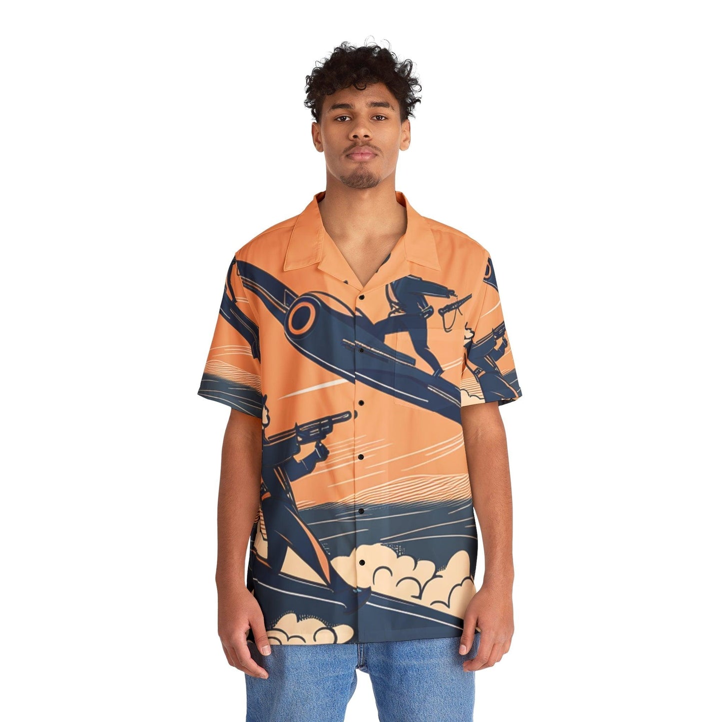 SkyFight Men's Hawaiian Shirt - Lizard Vigilante