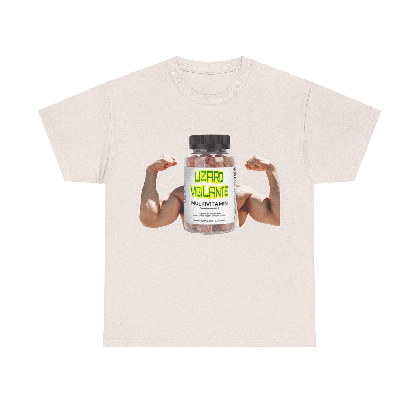 Lizard Vigilante MultiVitamins Muscle Man Unisex Heavy Cotton Tee - Lizard Vigilante