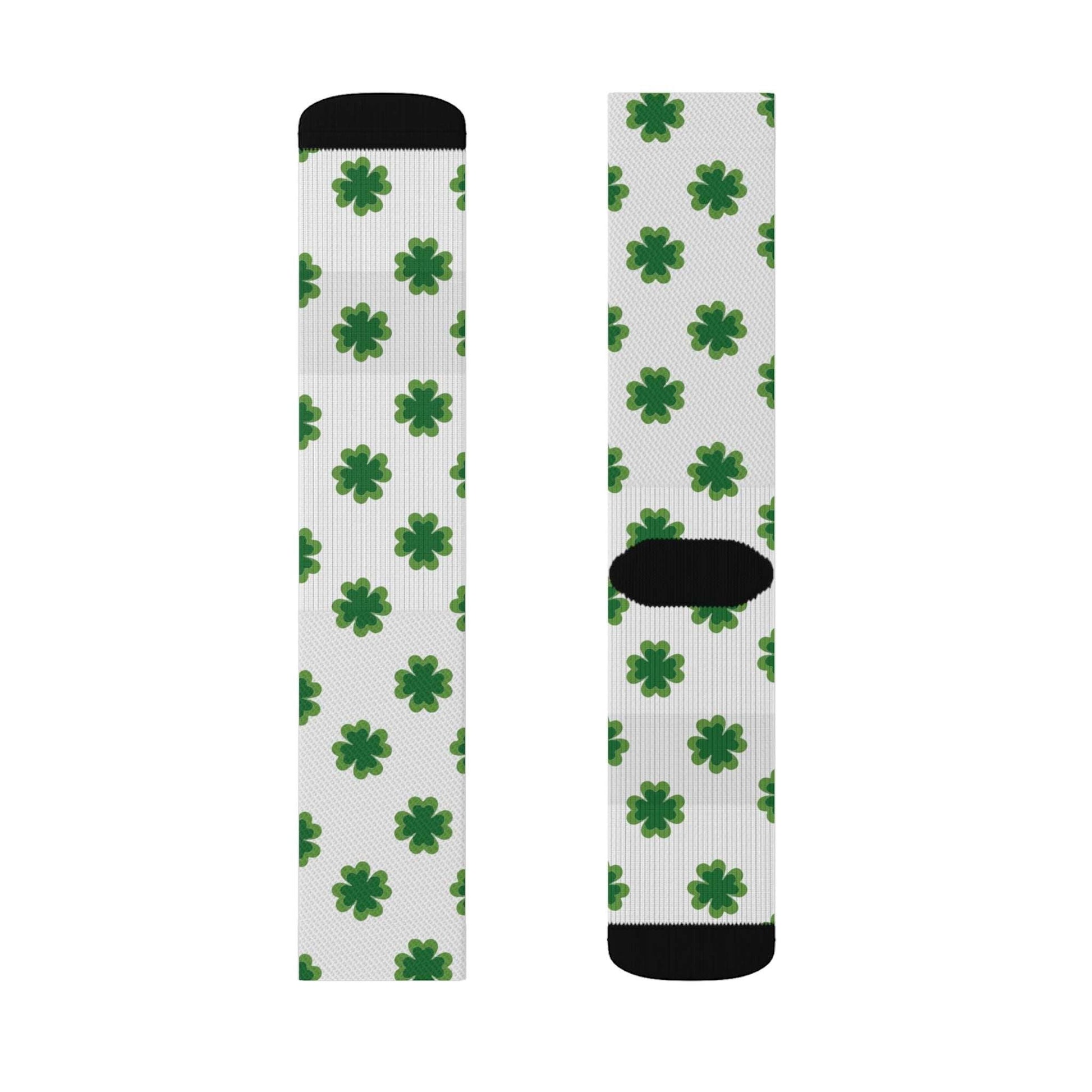 4 Leaf Clover St. Patrick's Day Irish Sublimation Socks - Lizard Vigilante