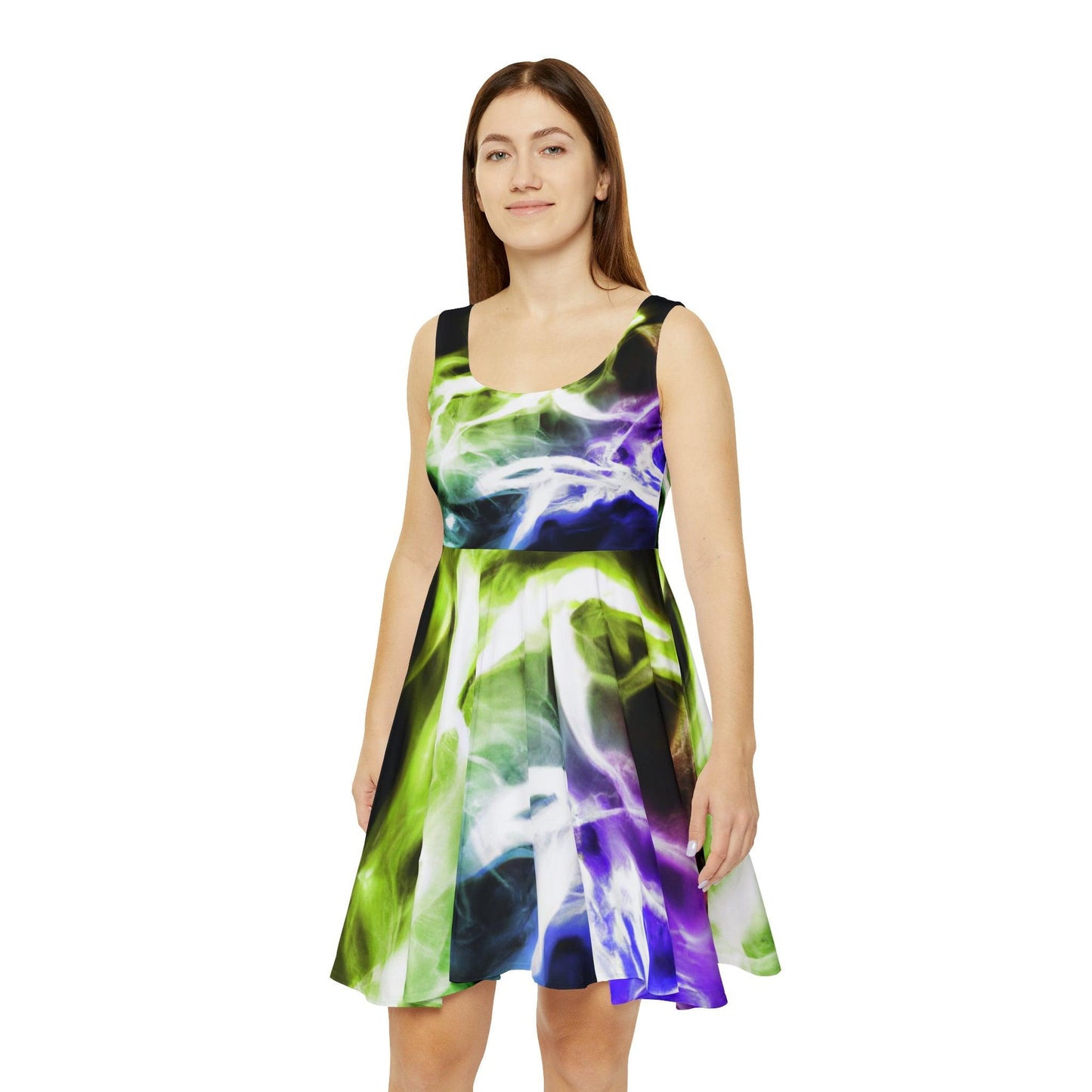 Neon Smoke Show Women's Skater Dress (AOP) - Lizard Vigilante