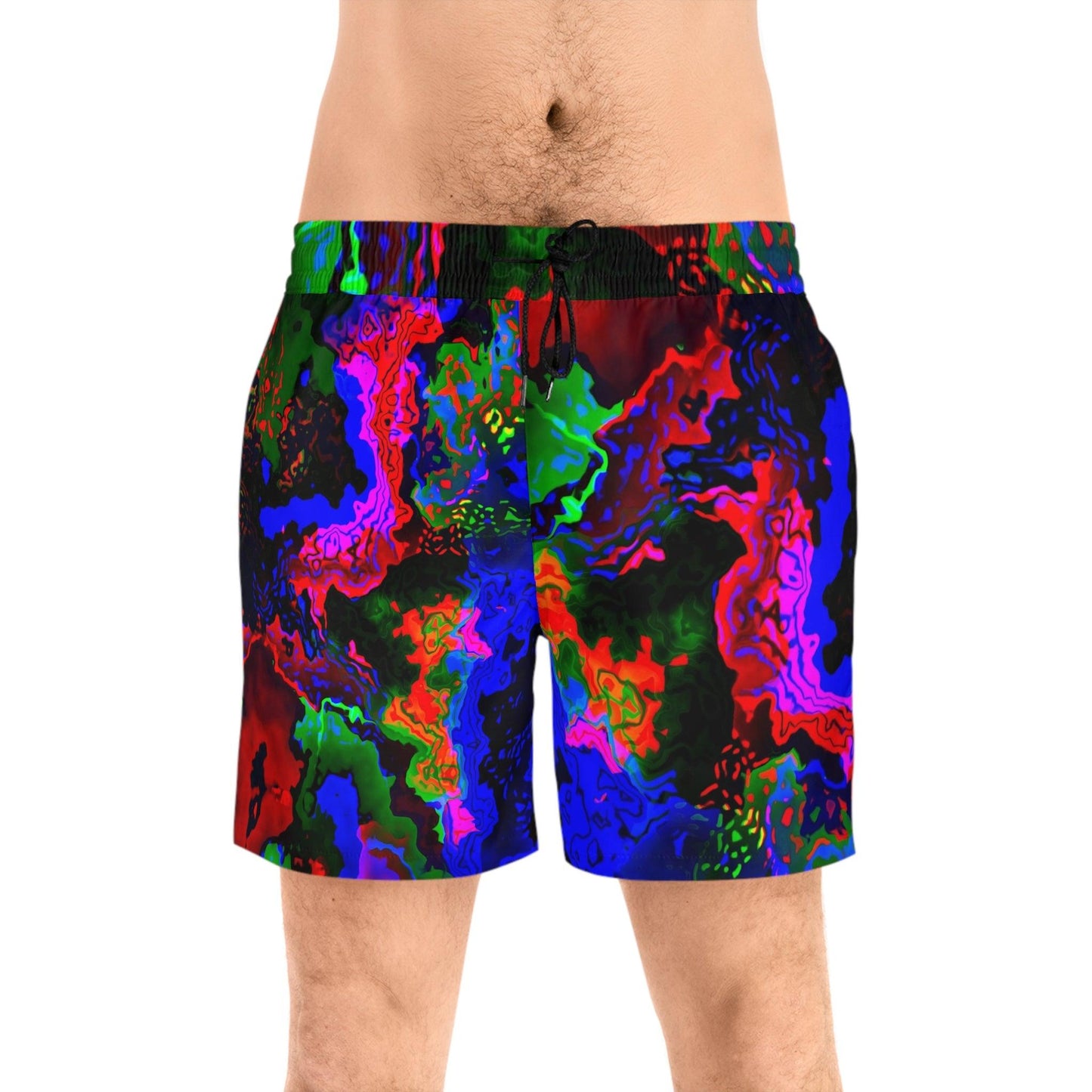 Rainbow in the Darkness Men's Mid-Length Swim Shorts - Lizard Vigilante