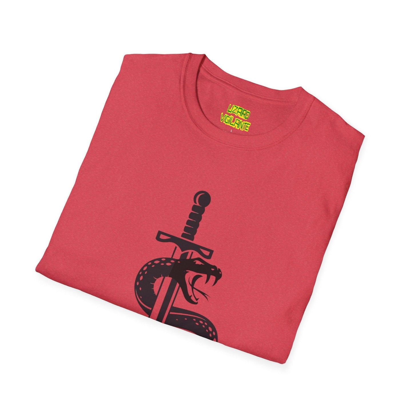 Snake-Wrapped Sword Unisex Softstyle T-Shirt - Lizard Vigilante