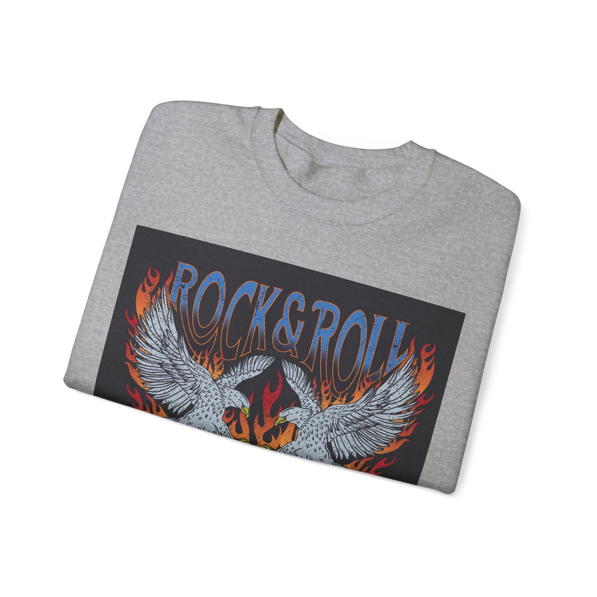 Rock & Roll Rock Star Unisex Heavy Blend™ Crewneck Sweatshirt - Premium Sweatshirt from Printify - Just $37.64! Shop now at Lizard Vigilante