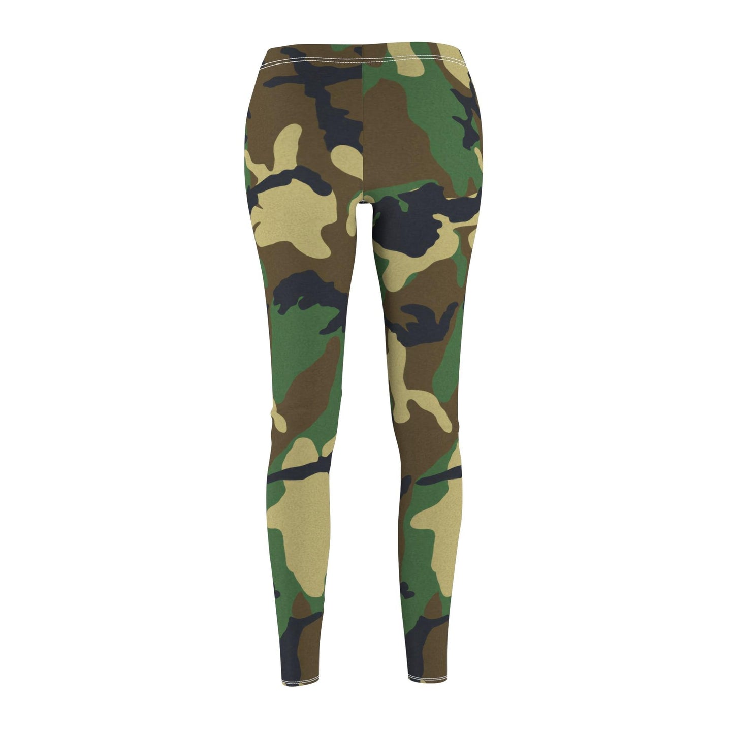 Green Camouflage Women's Cut & Sew Casual Leggings - Lizard Vigilante