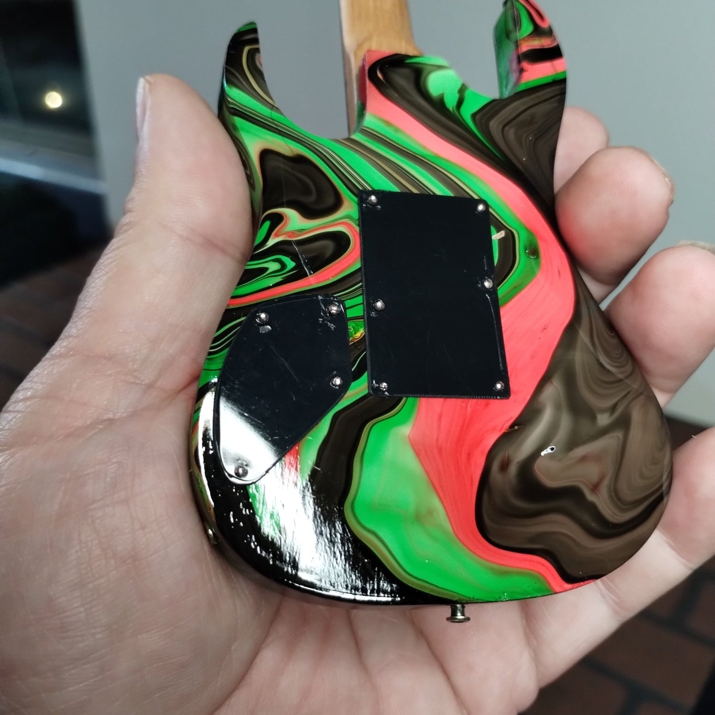 STEVE VAI Signature Universe Swirl 7 String 1:4 Scale Replica Guitar ~Axe Heaven