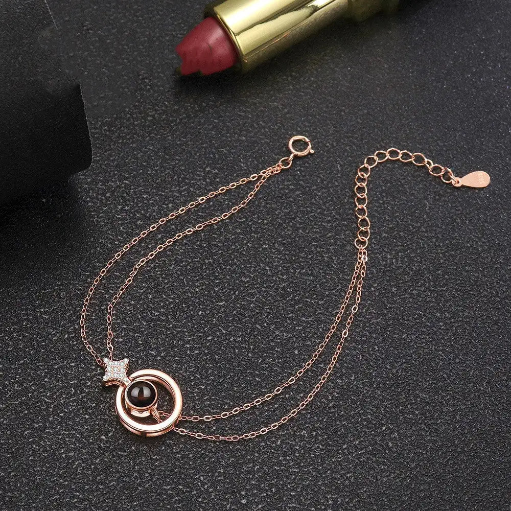 Women's S925 Round Diamond Embedded Star Bracelet