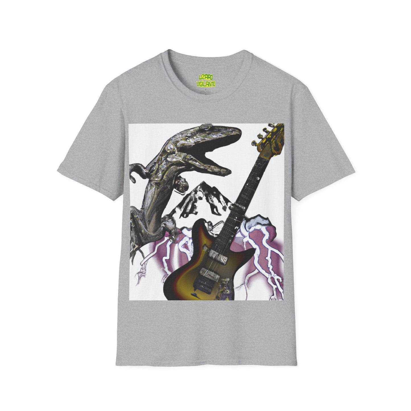 Lizard Vigilante Over Revolver Unisex Softstyle T-Shirt - Lizard Vigilante