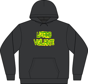 Lizard Vigilante Hoodie — Camo-Inspired Pullover with Neon Graphic
