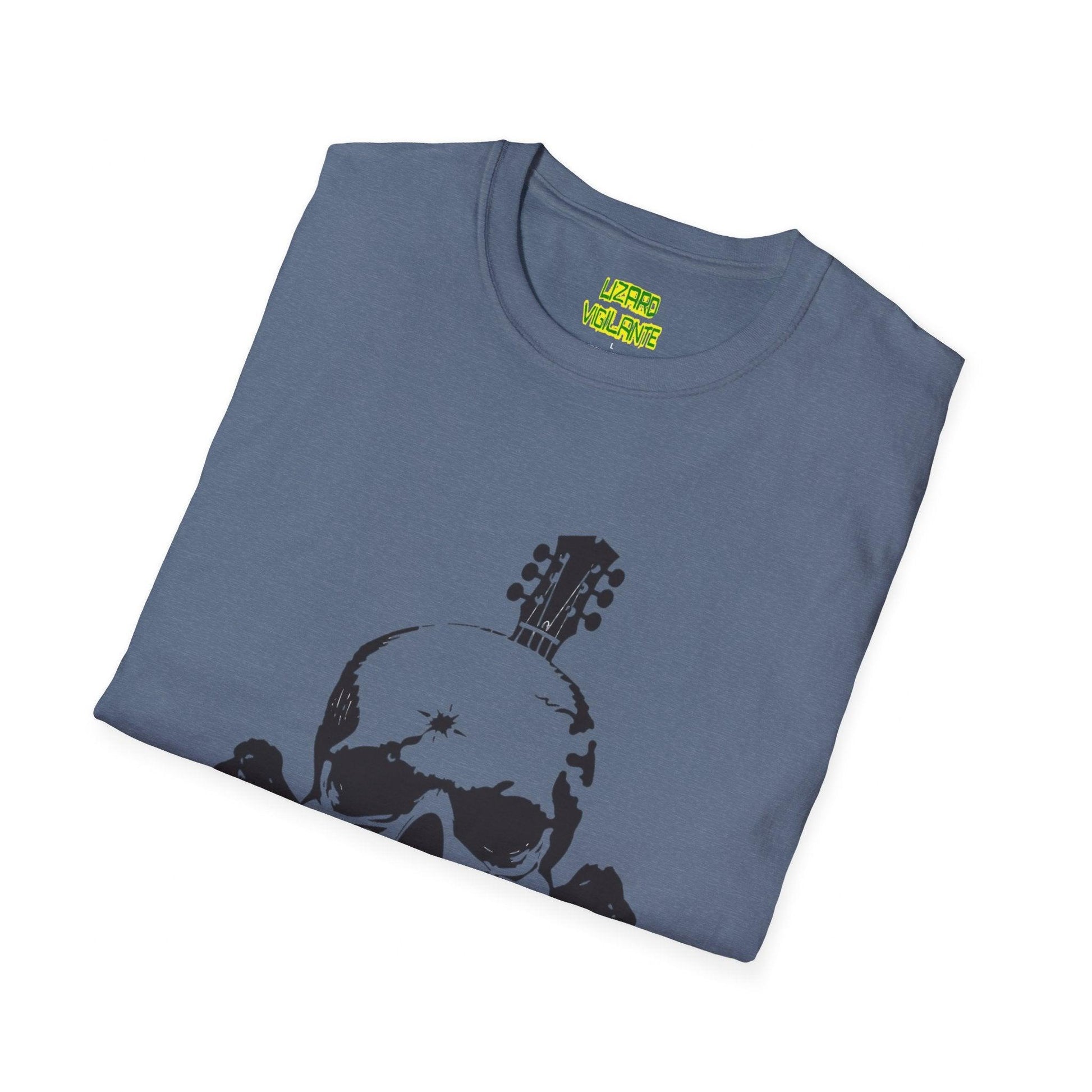 Guitar Skull Cross Bones Unisex Softstyle T-Shirt - Premium T-Shirt from Printify - Just $26.38! Shop now at Lizard Vigilante