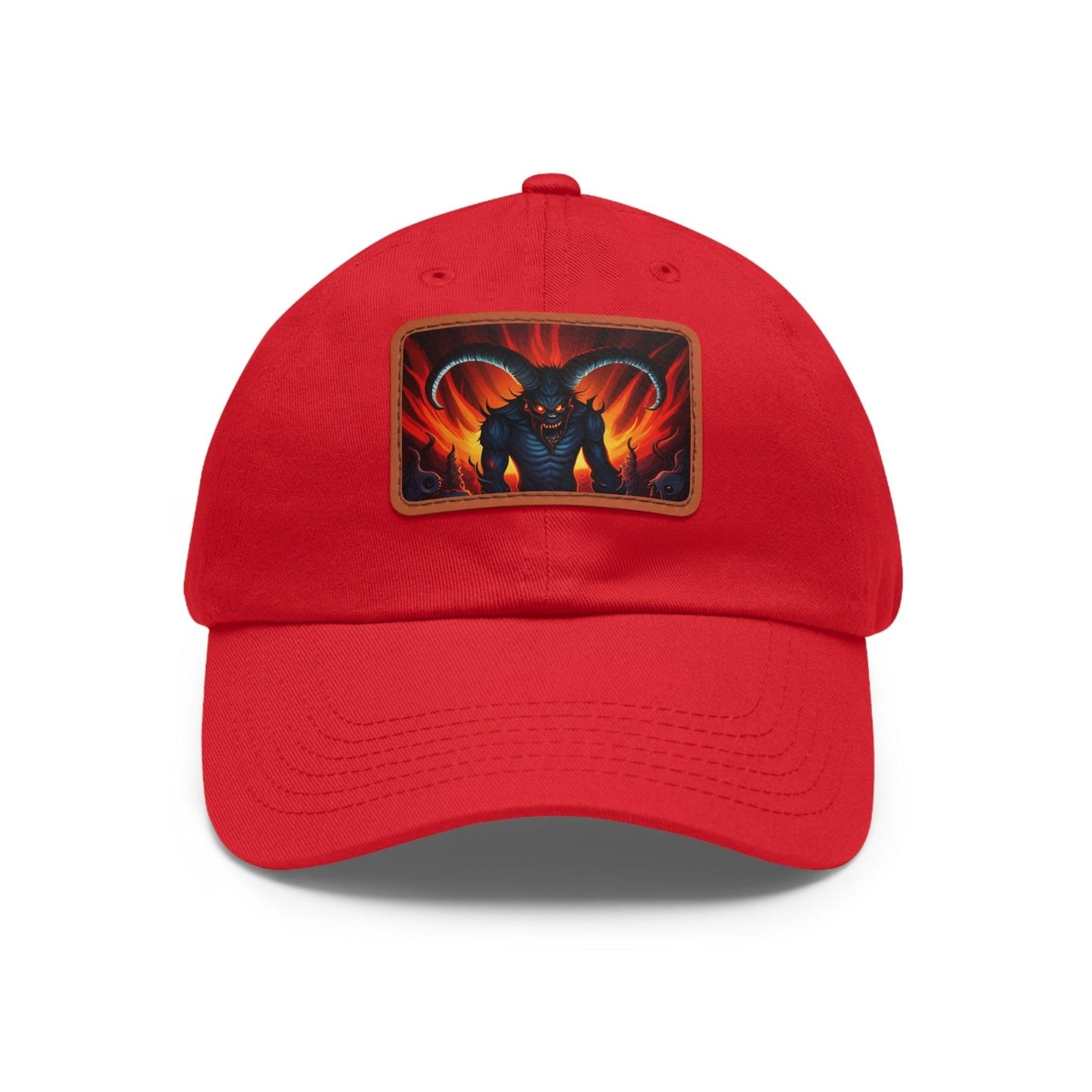 Horny Devil Dad Hat with Leather Patch (Rectangle) - Lizard Vigilante