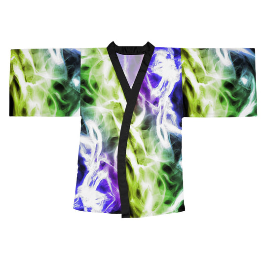 Neon Smoke Shoe Long Sleeve Warm Comfortable Kimono Robe - Lizard Vigilante