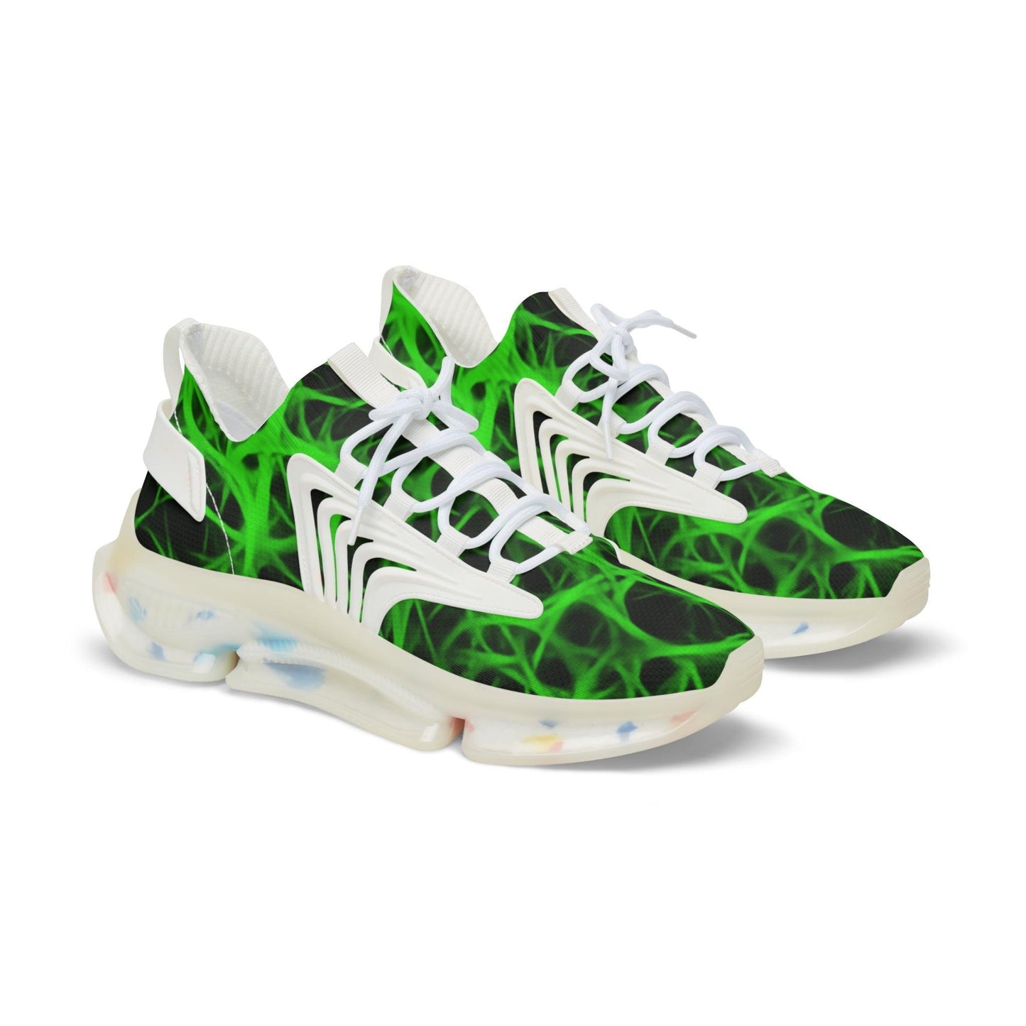 Nuclear Green Charged Men's Mesh Sneakers - Lizard Vigilante