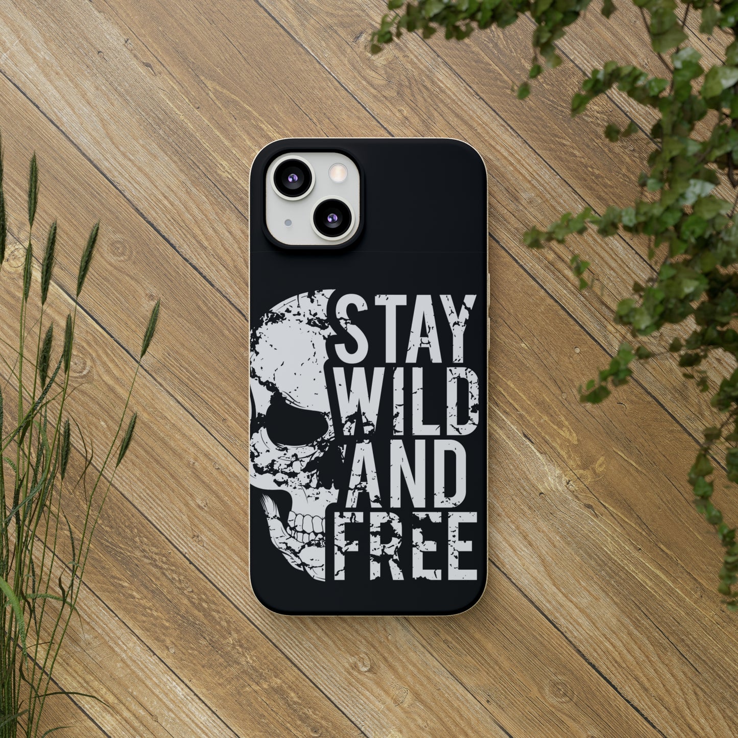 Stay Wild And Free Skull Biodegradable Cases - Lizard Vigilante