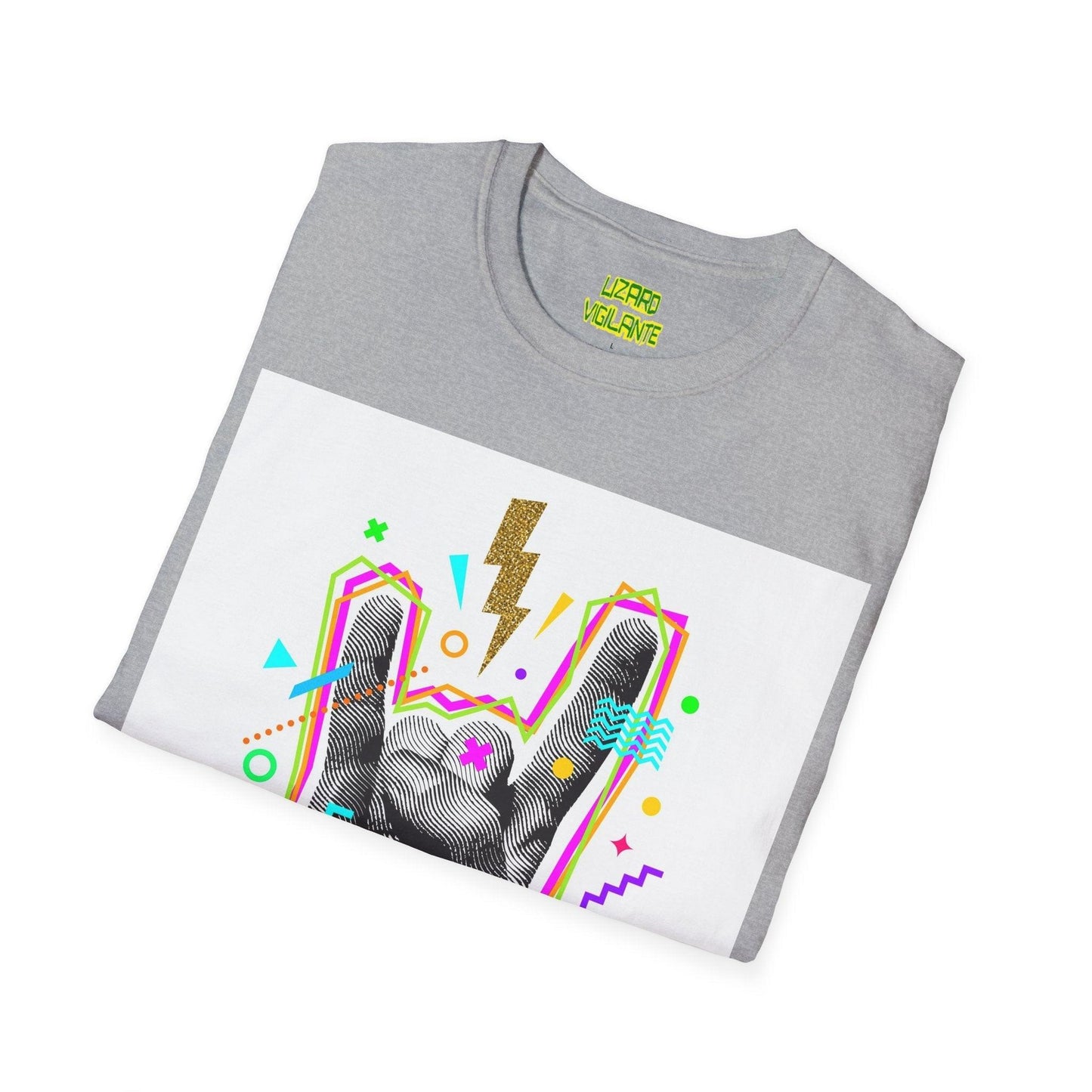 Heavy Metal Hand Sign Unisex Softstyle T-Shirt - Lizard Vigilante