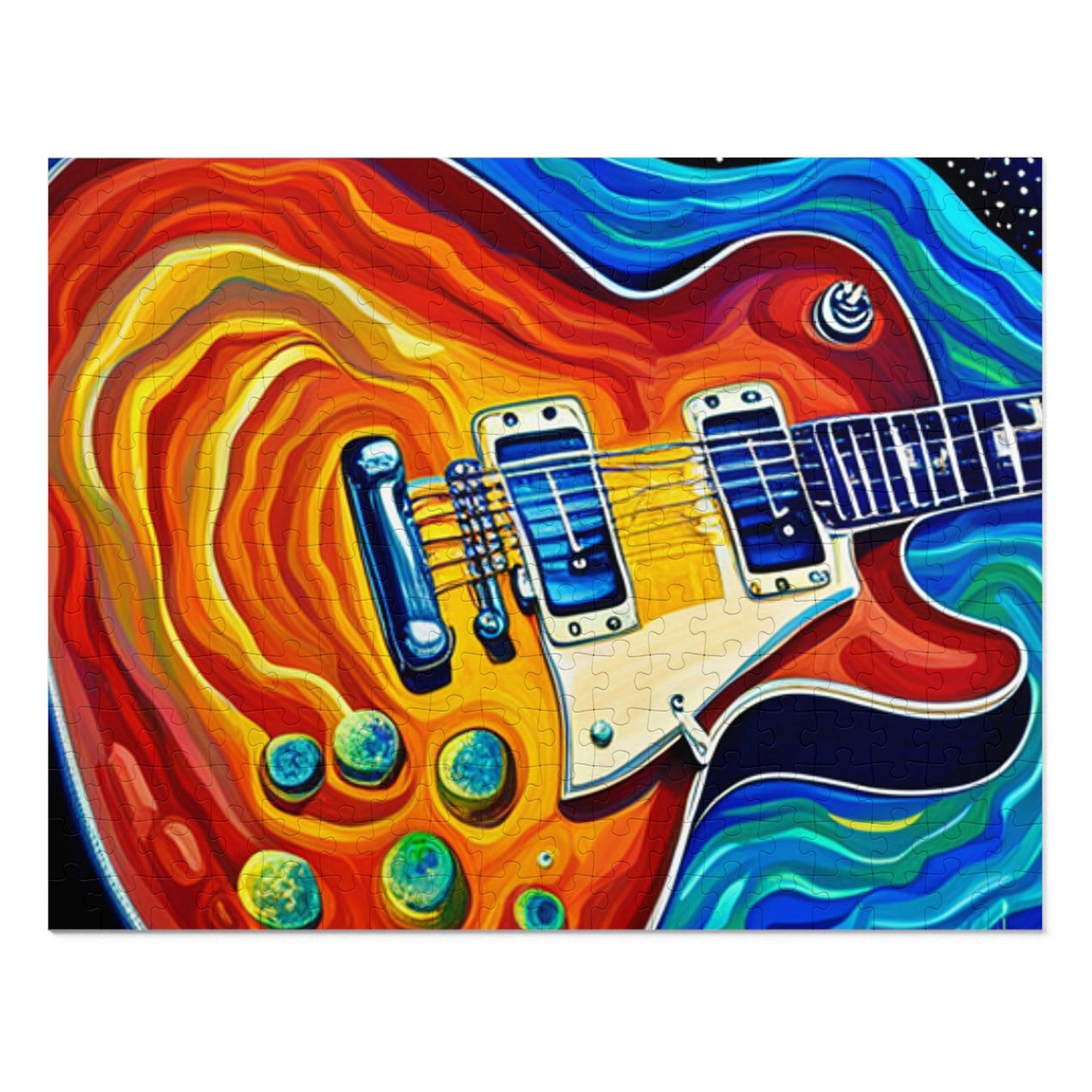 Psychedelic Electric Guitar Jigsaw Puzzle (30, 110, 252, 500,1000-Piece) - Lizard Vigilante