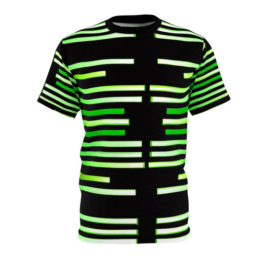 Green & Gold White Lines at Black Unisex Tee - Lizard Vigilante