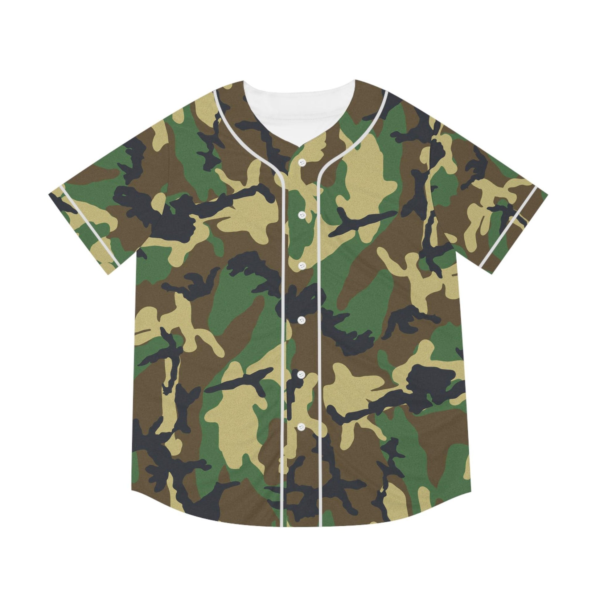 Green Camo Men's Baseball Jersey - Lizard Vigilante