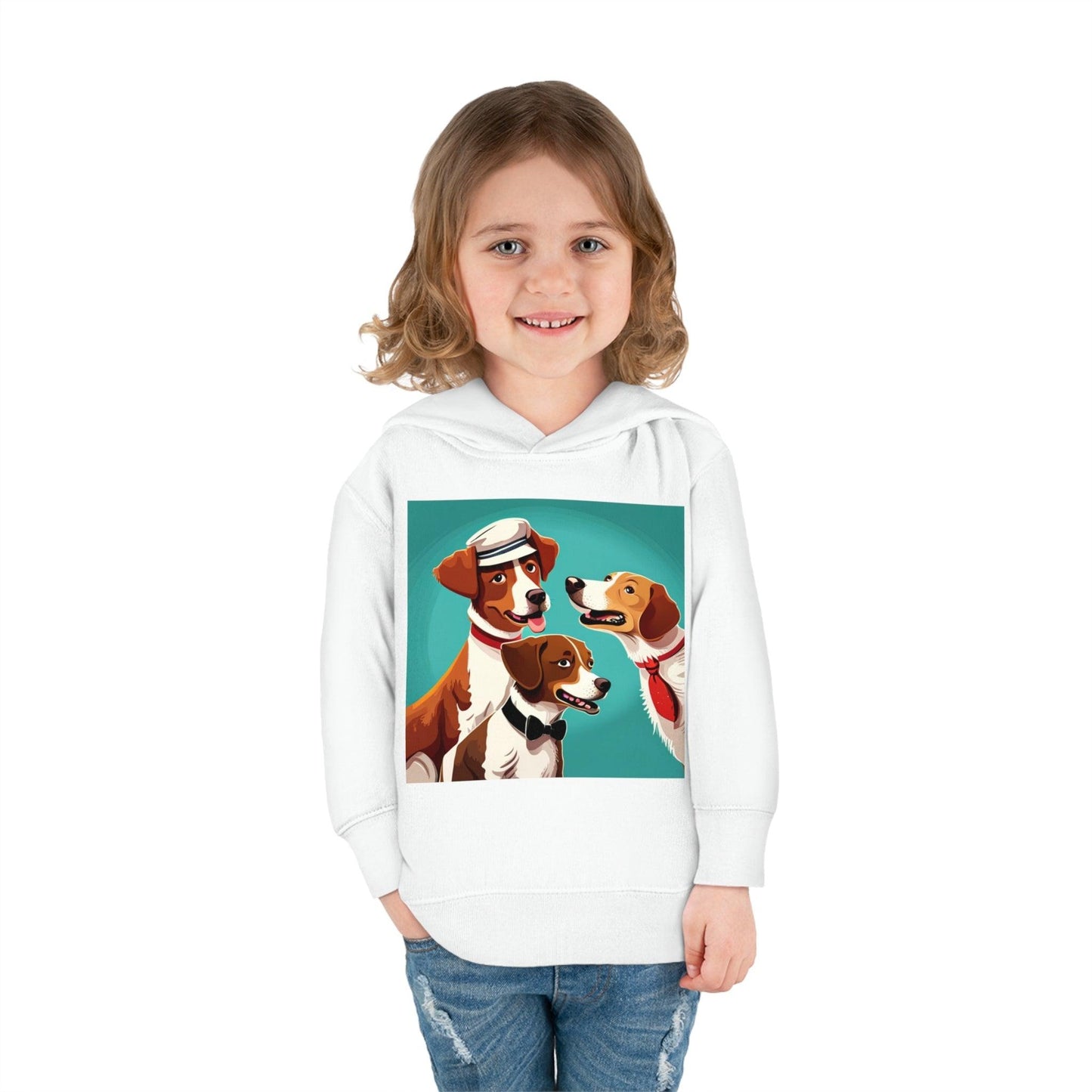 Illustrated Dogs Toddler Pullover Fleece Hoodie - Lizard Vigilante