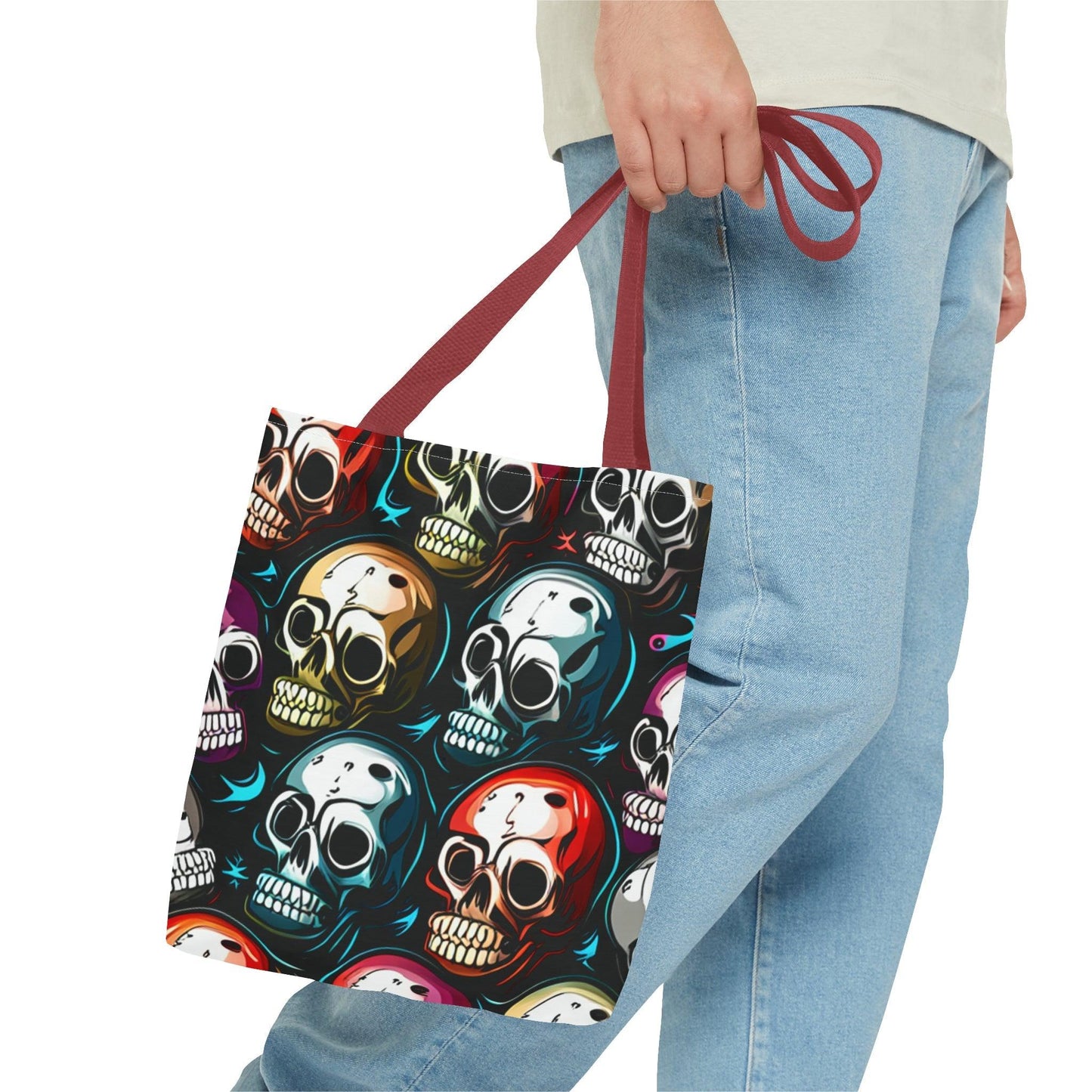 Death Metal Skulls Tote Bag (AOP) - Lizard Vigilante