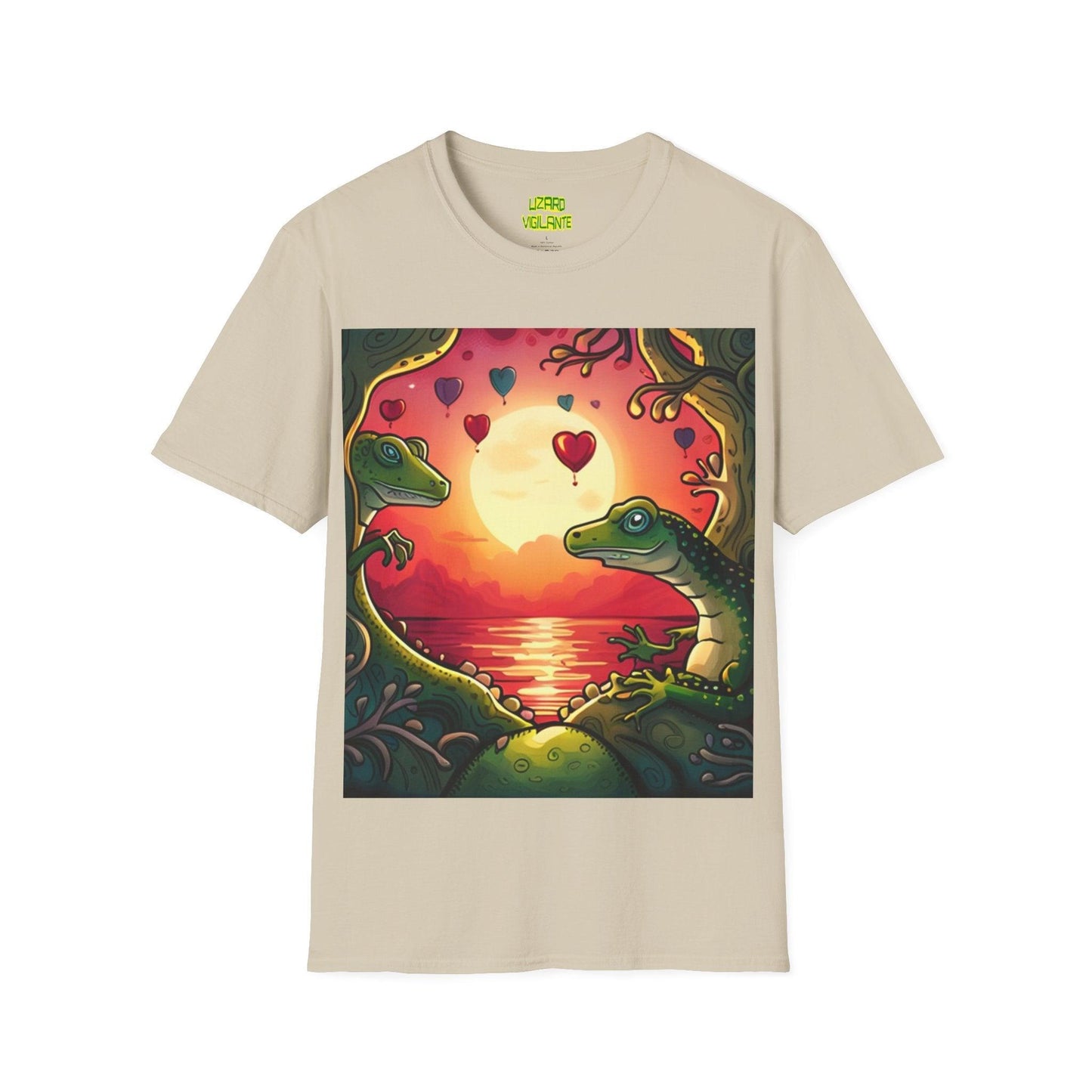 Floating Heart Lizards Unisex Softstyle T-Shirt - Lizard Vigilante