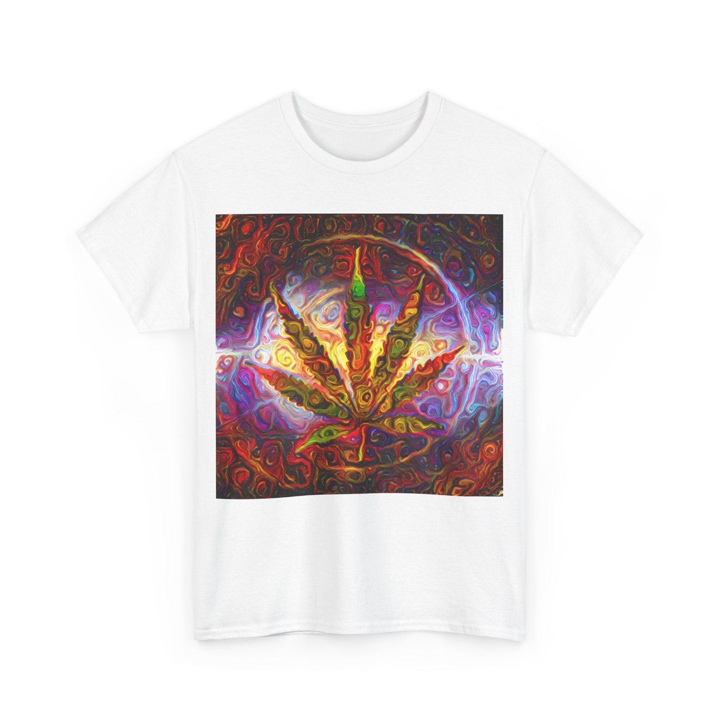 Psychedelic Pot Leaf Unisex Heavy Cotton Tee - Lizard Vigilante