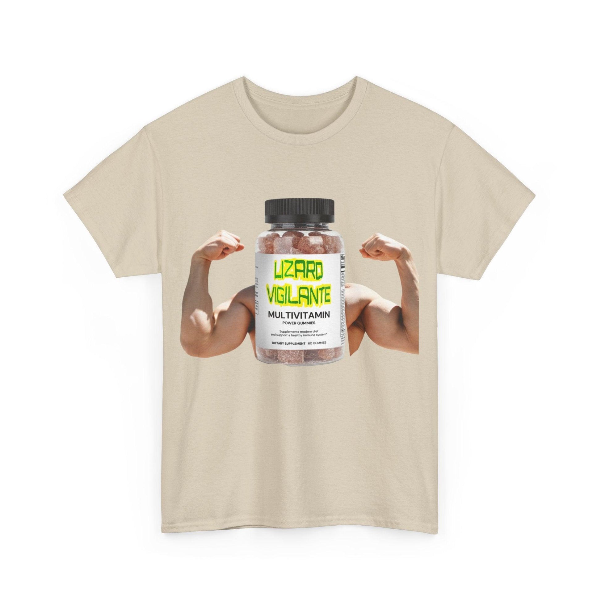 Lizard Vigilante MultiVitamins Muscle Man Unisex Heavy Cotton Tee - Lizard Vigilante