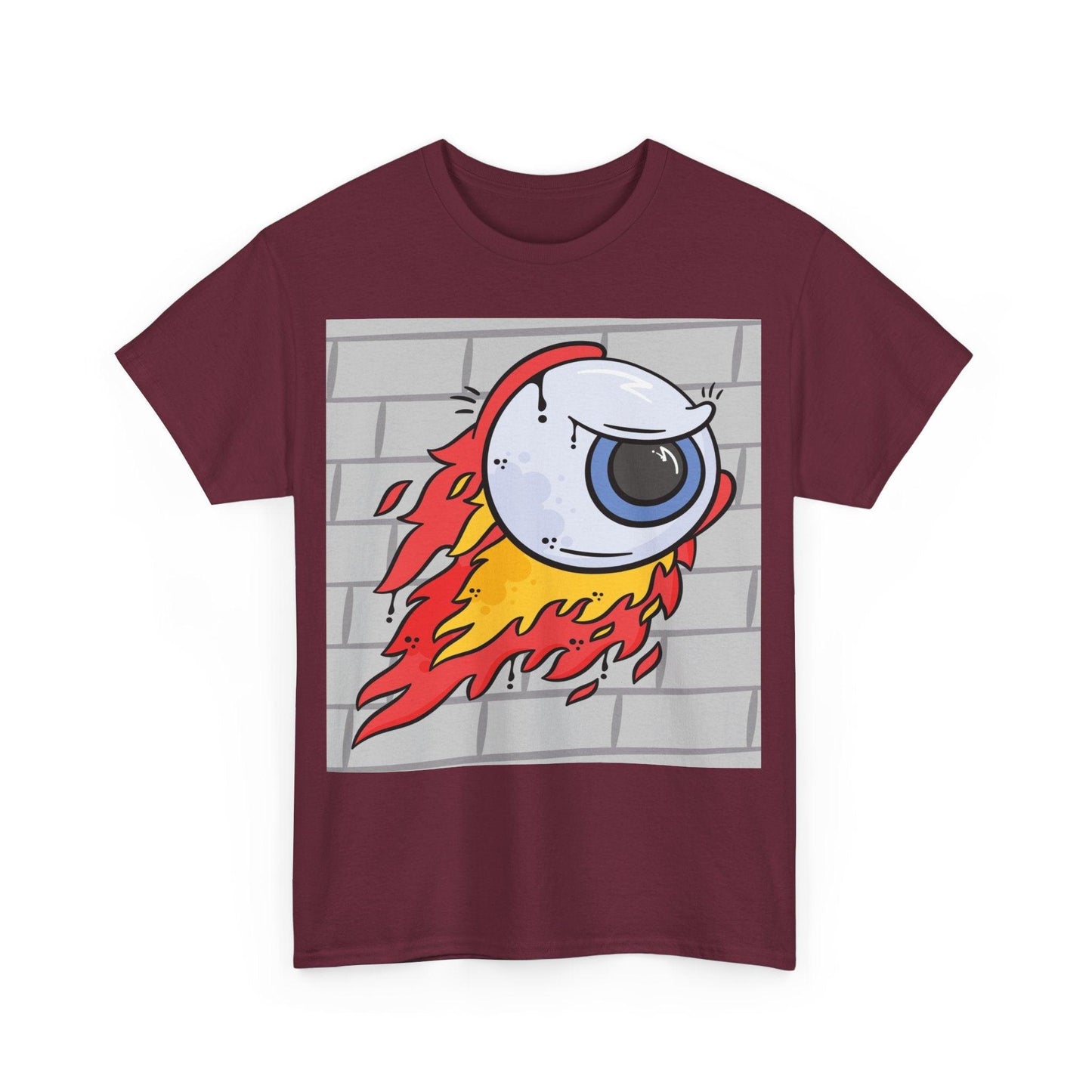 Flaming Eyeball Unisex Heavy Cotton Tee - Lizard Vigilante