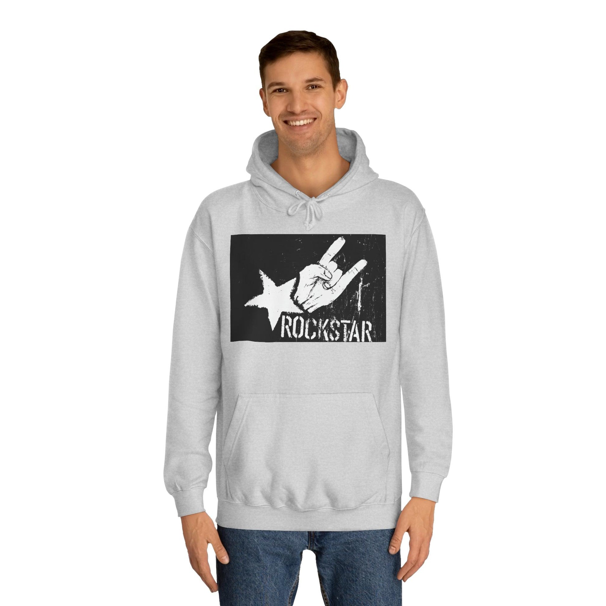 Rock Star Hand Sign Unisex College Hoodie - Lizard Vigilante