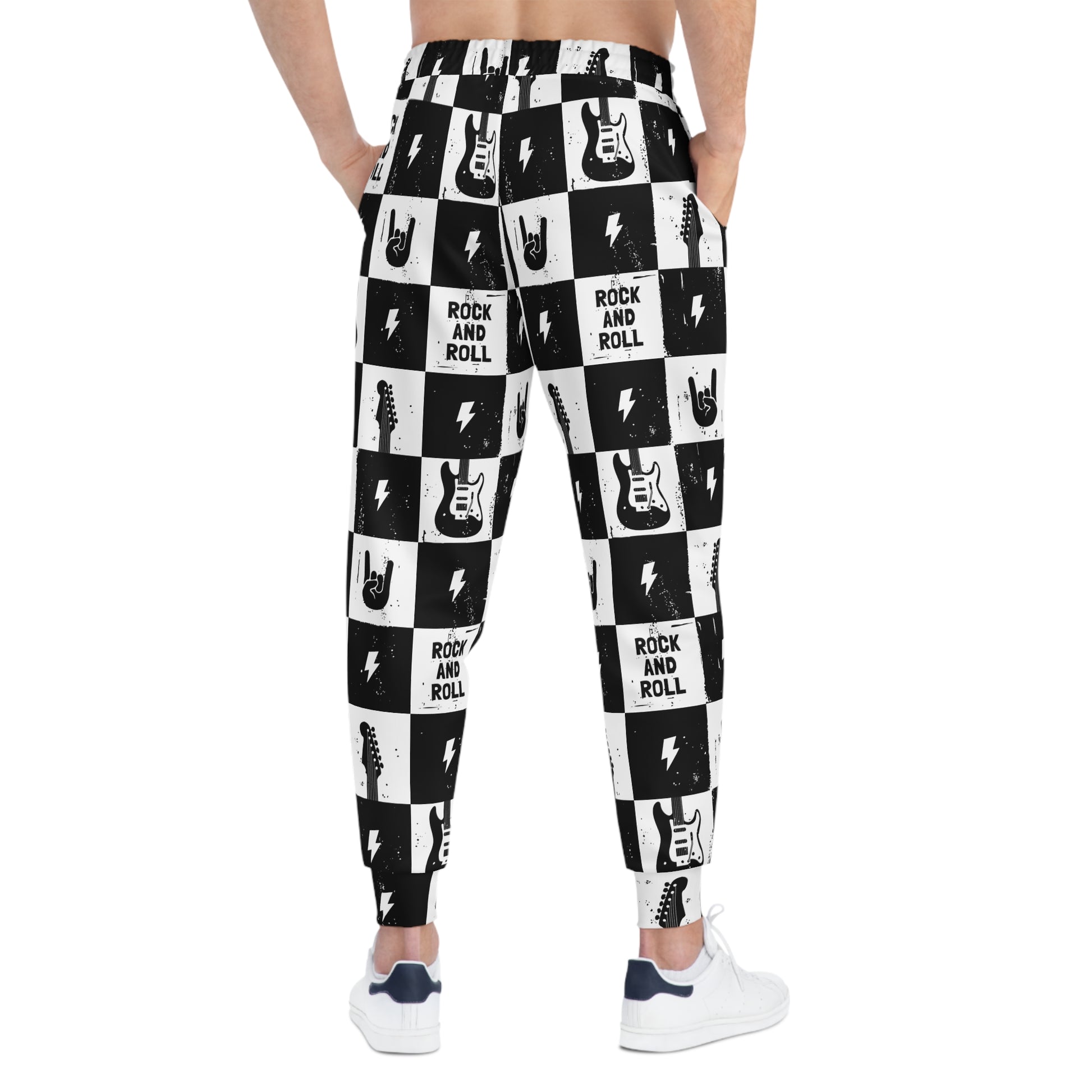 Rock And Roll Squares Athletic Joggers - Premium All Over Prints from Printify - Just $62.99! Shop now at Lizard Vigilante