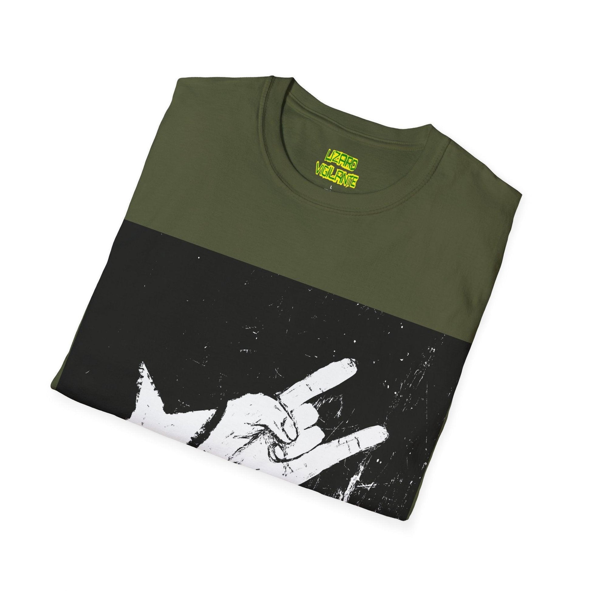 Rockstar Hand Sign Unisex Softstyle T-Shirt - Lizard Vigilante