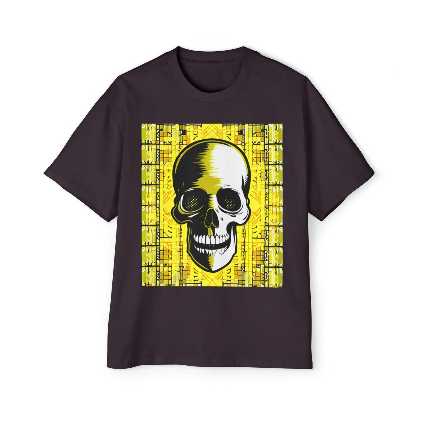 Goldgrid Skull Men's Heavy Oversized Tee - Lizard Vigilante