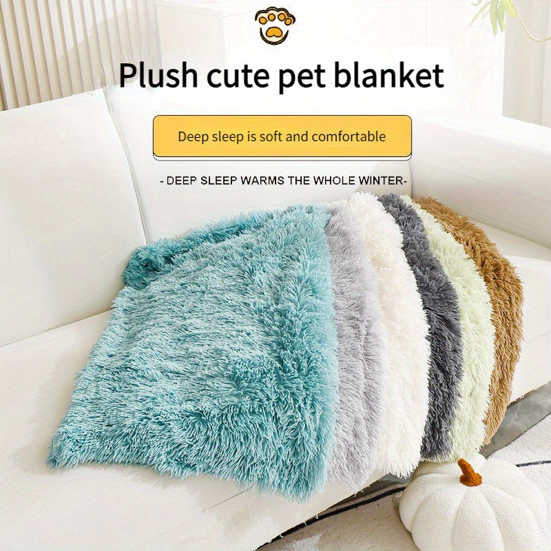 [Warm Luxurious Pet Blanket Comfort] Luxurious Plush Pet Blanket for Cats & Dogs - Machine Washable, Winter Warmth Comfort Mat for Nests and Sofas