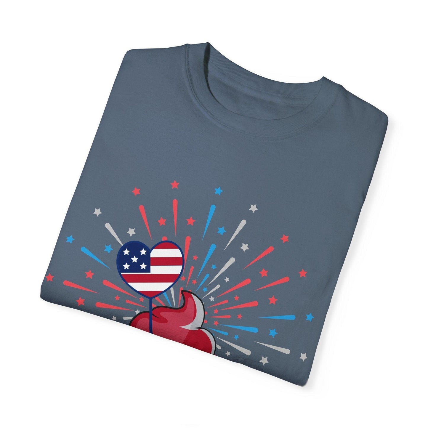 July 4th Cupcake Unisex Garment-Dyed T-shirt - Lizard Vigilante