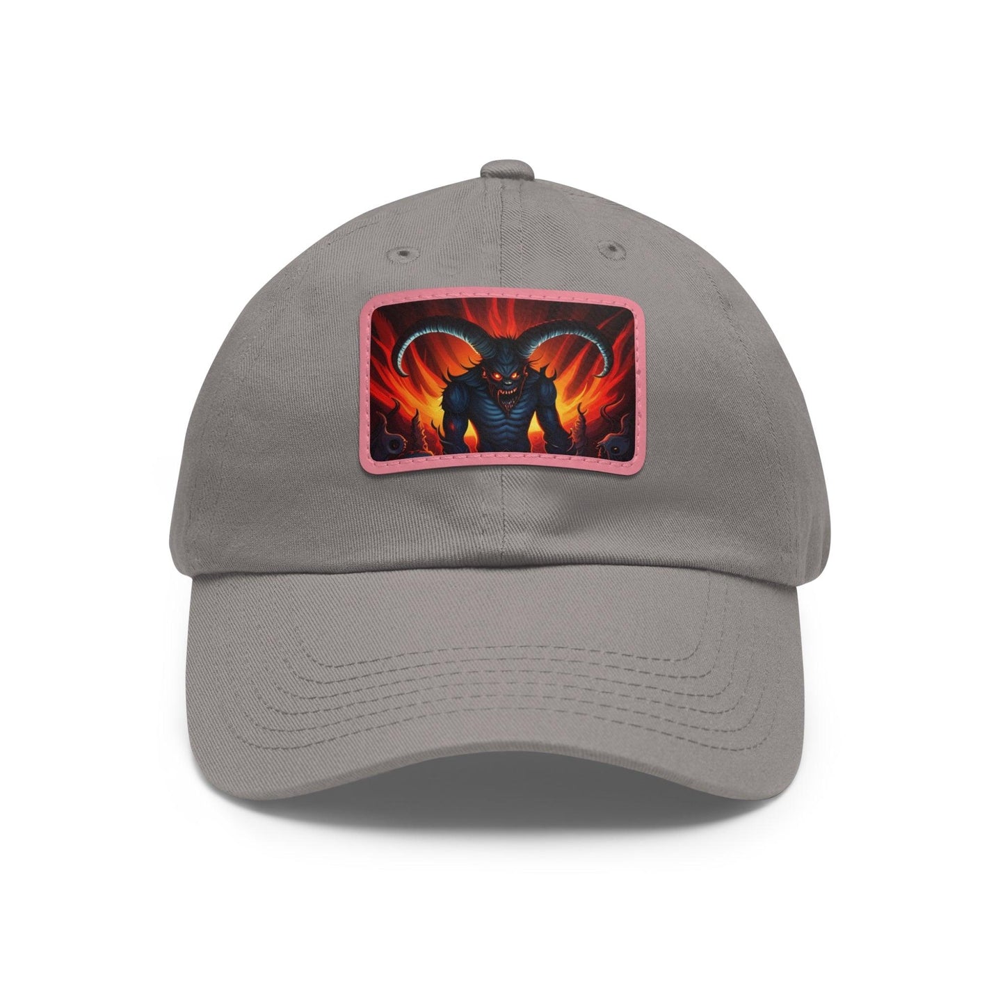 Horny Devil Dad Hat with Leather Patch (Rectangle) - Lizard Vigilante