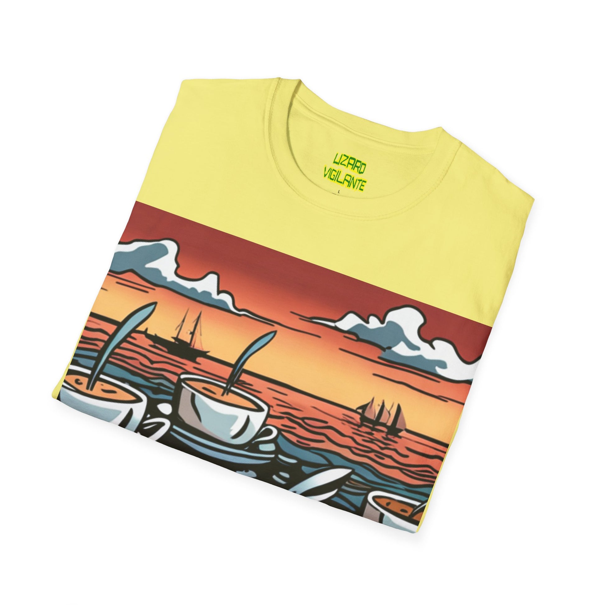 Coffee Boats Unisex Softstyle T-Shirt - Lizard Vigilante